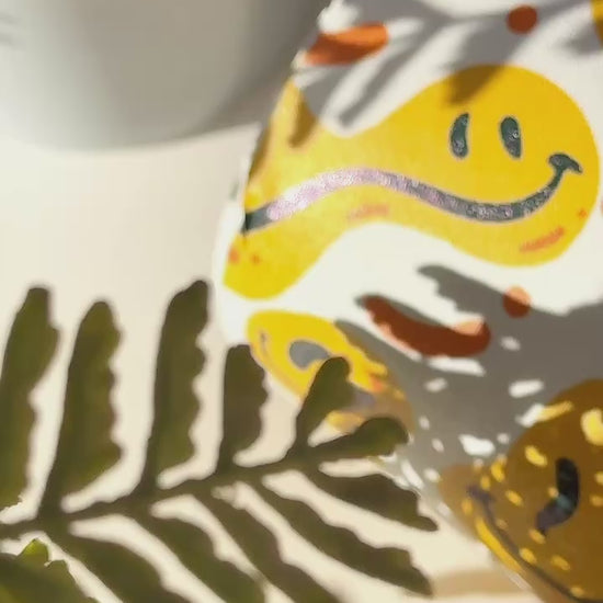 wild foil roll with yellow smiley faces 