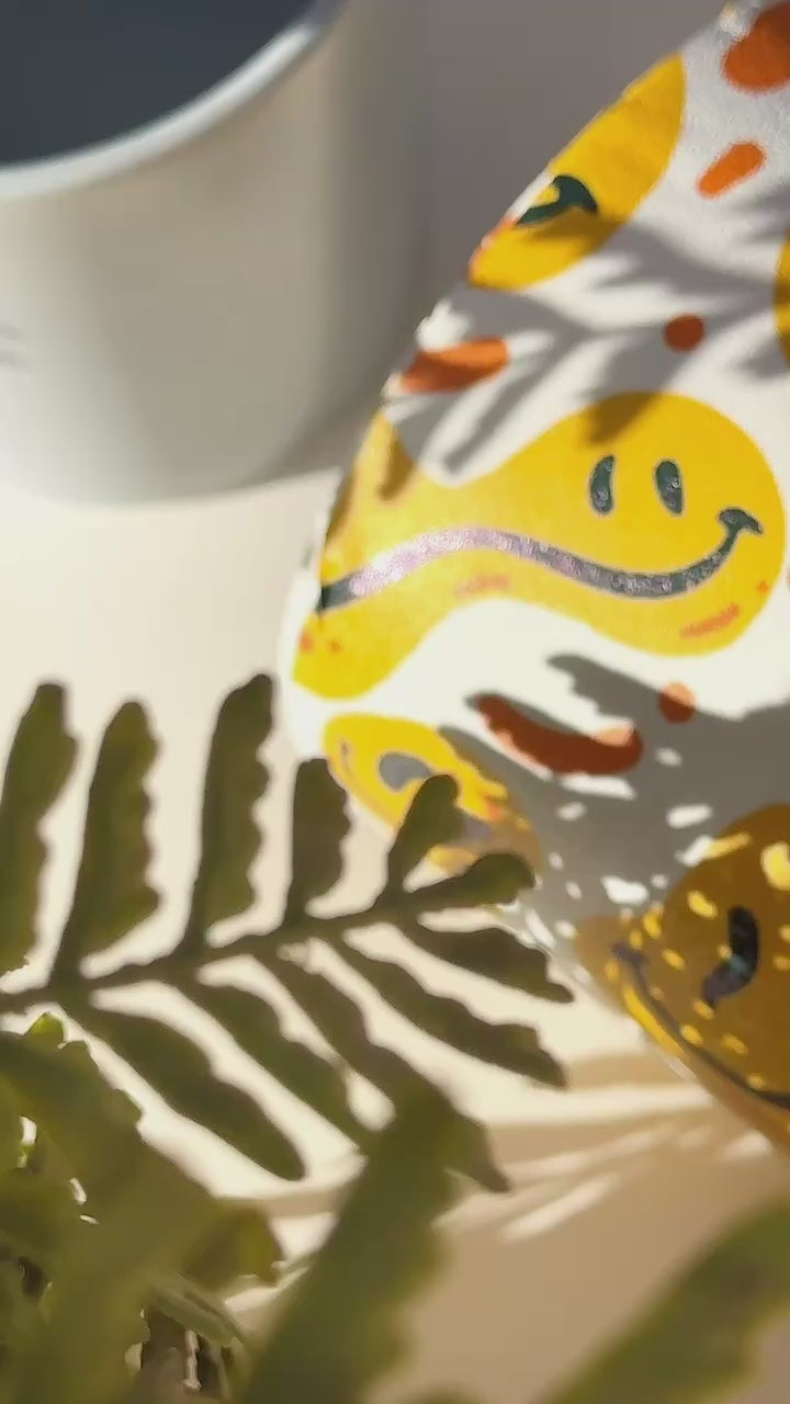 wild foil roll with yellow smiley faces 